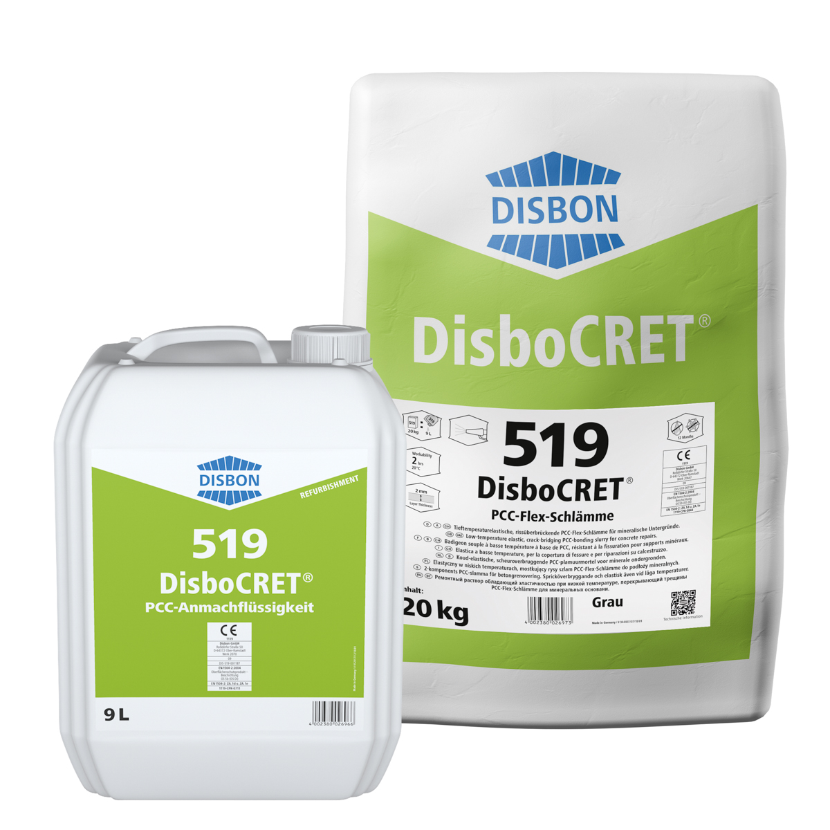 Disbon 519 Disbocret 20,0 kg PCC-Flex-Schlämme Trockenmörtel Grau